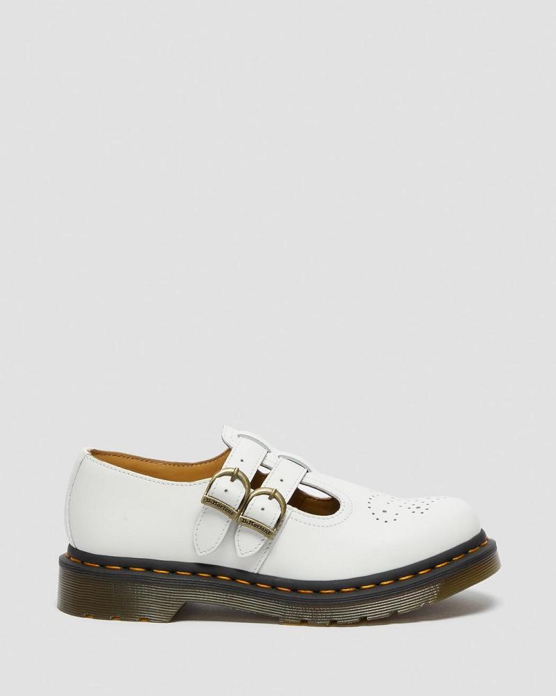 Zapatos Mary Jane Dr Martens 8065 Smooth Cuero Mujer Blancos | MX 458VRW